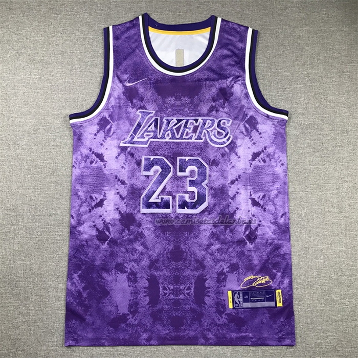 Camiseta Los Angeles Lakers LeBron James NO 23 Select Series 2023 Violeta